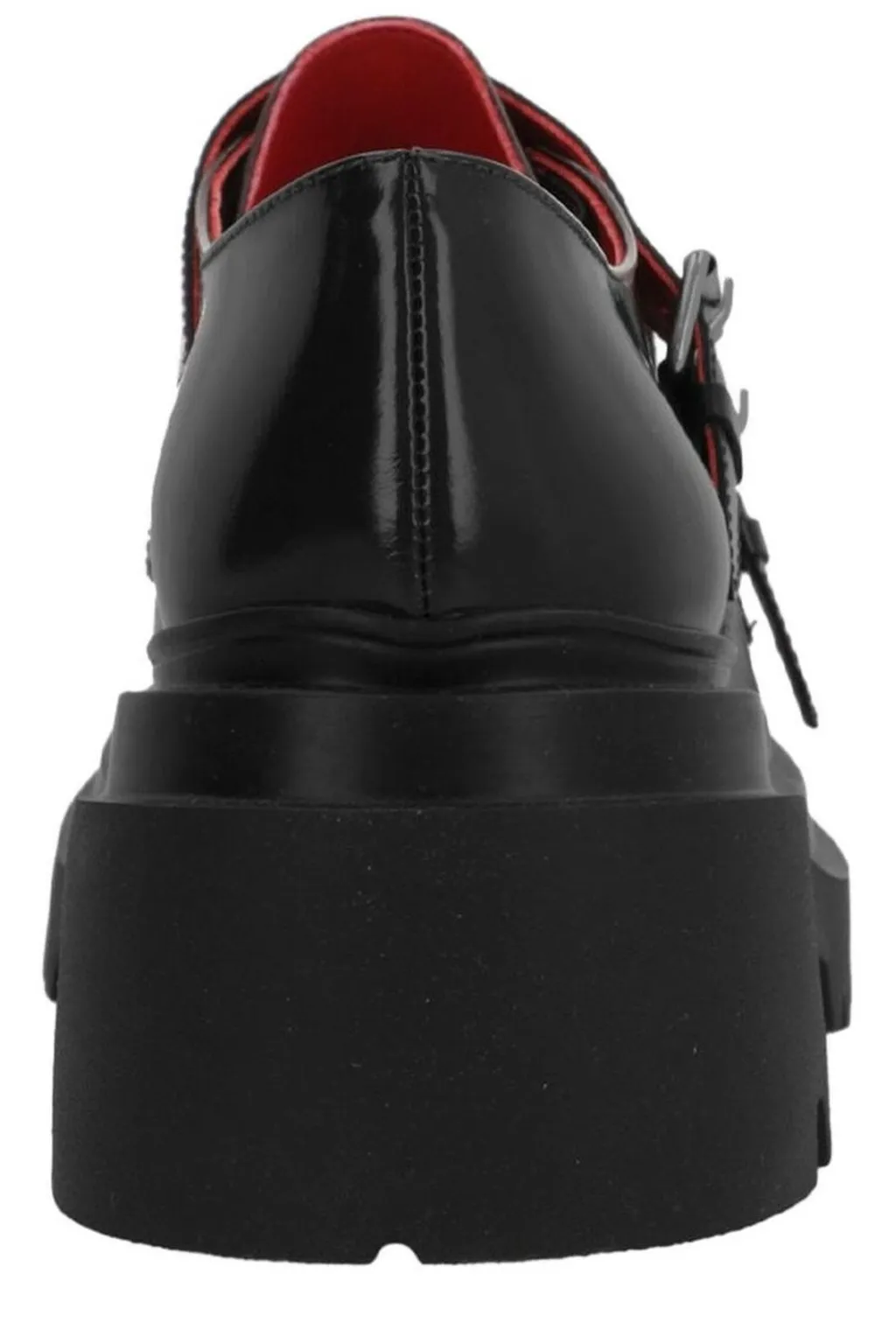 Plan C Double Strap Platform Flat Shoes