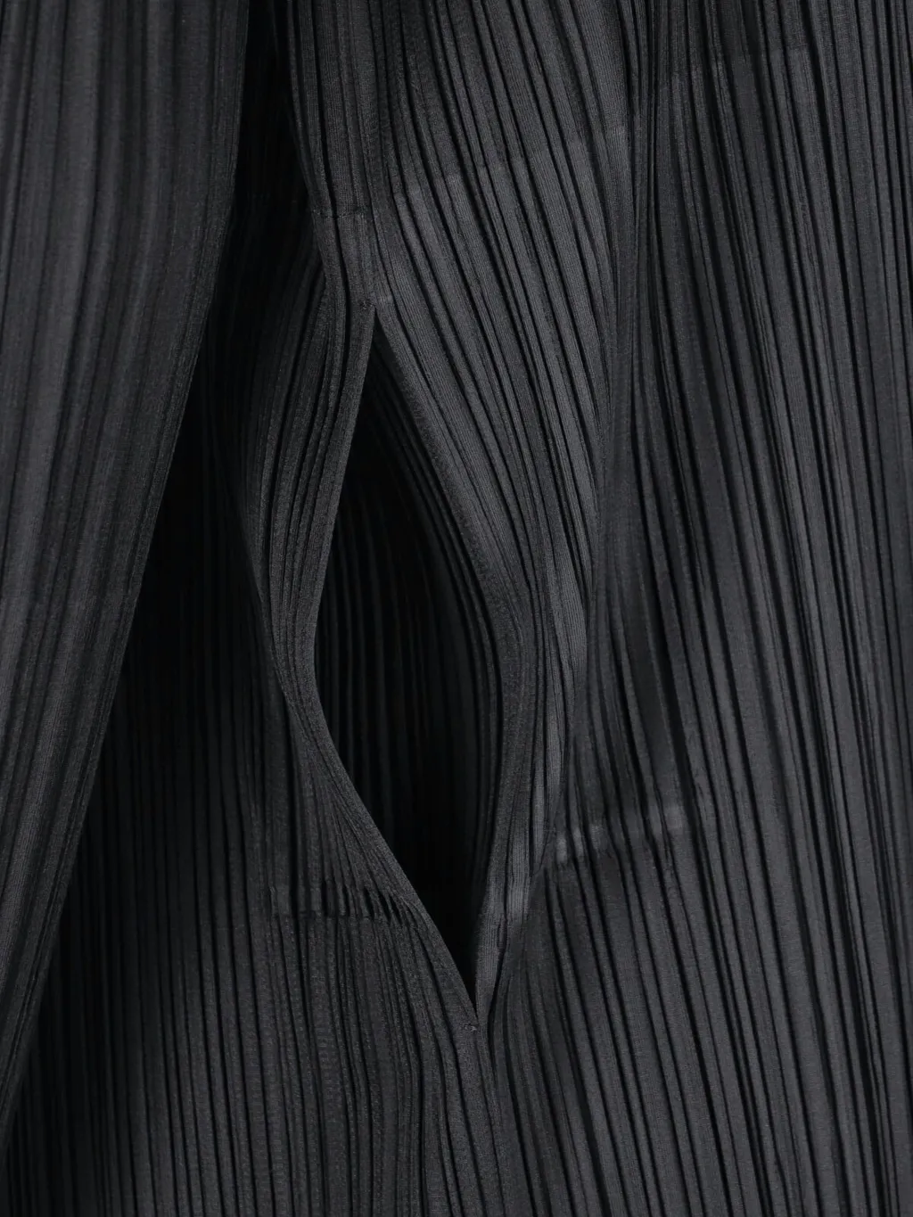 Pleats Please Issey Miyake V-Neck Pleated Coat