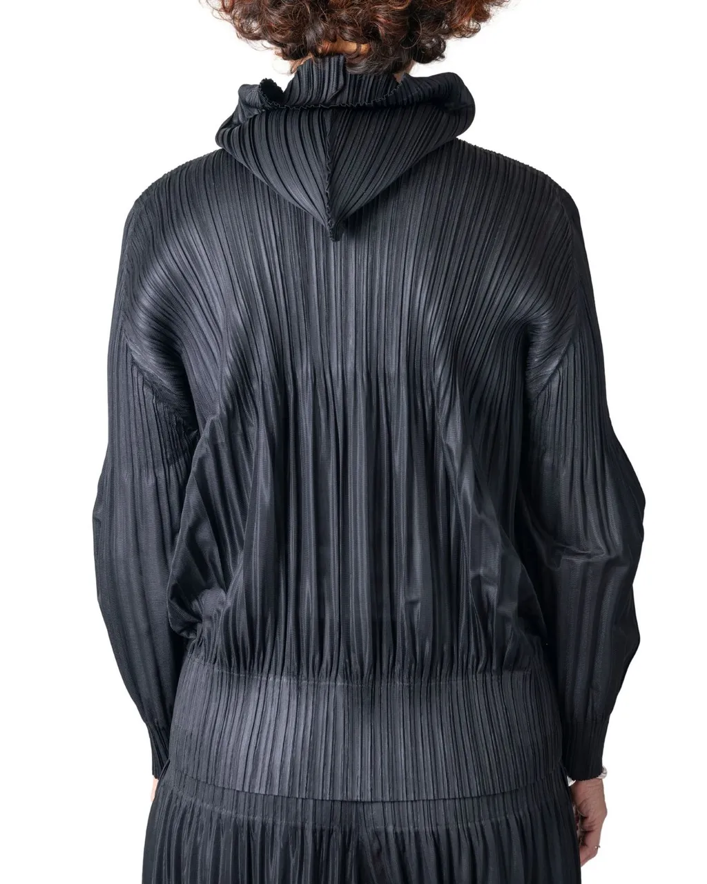 Pleats Please Issey Miyake Pleated Hooded Jacket