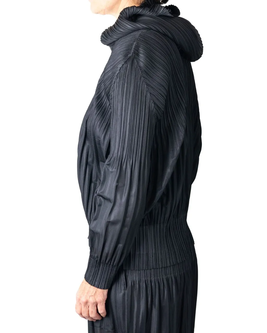 Pleats Please Issey Miyake Pleated Hooded Jacket