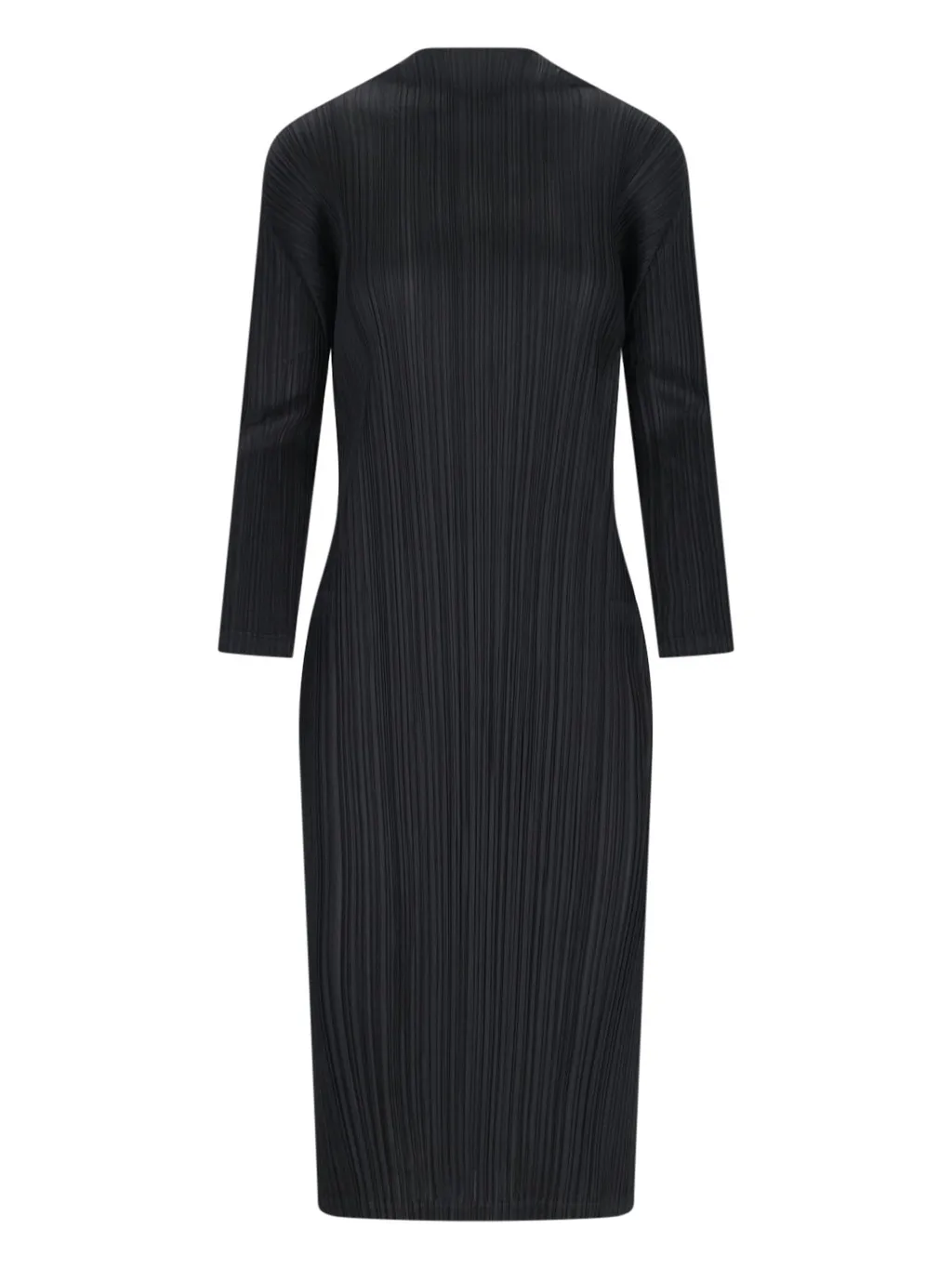 Pleats Please Issey Miyake Pleated Side Slit Midi Dress