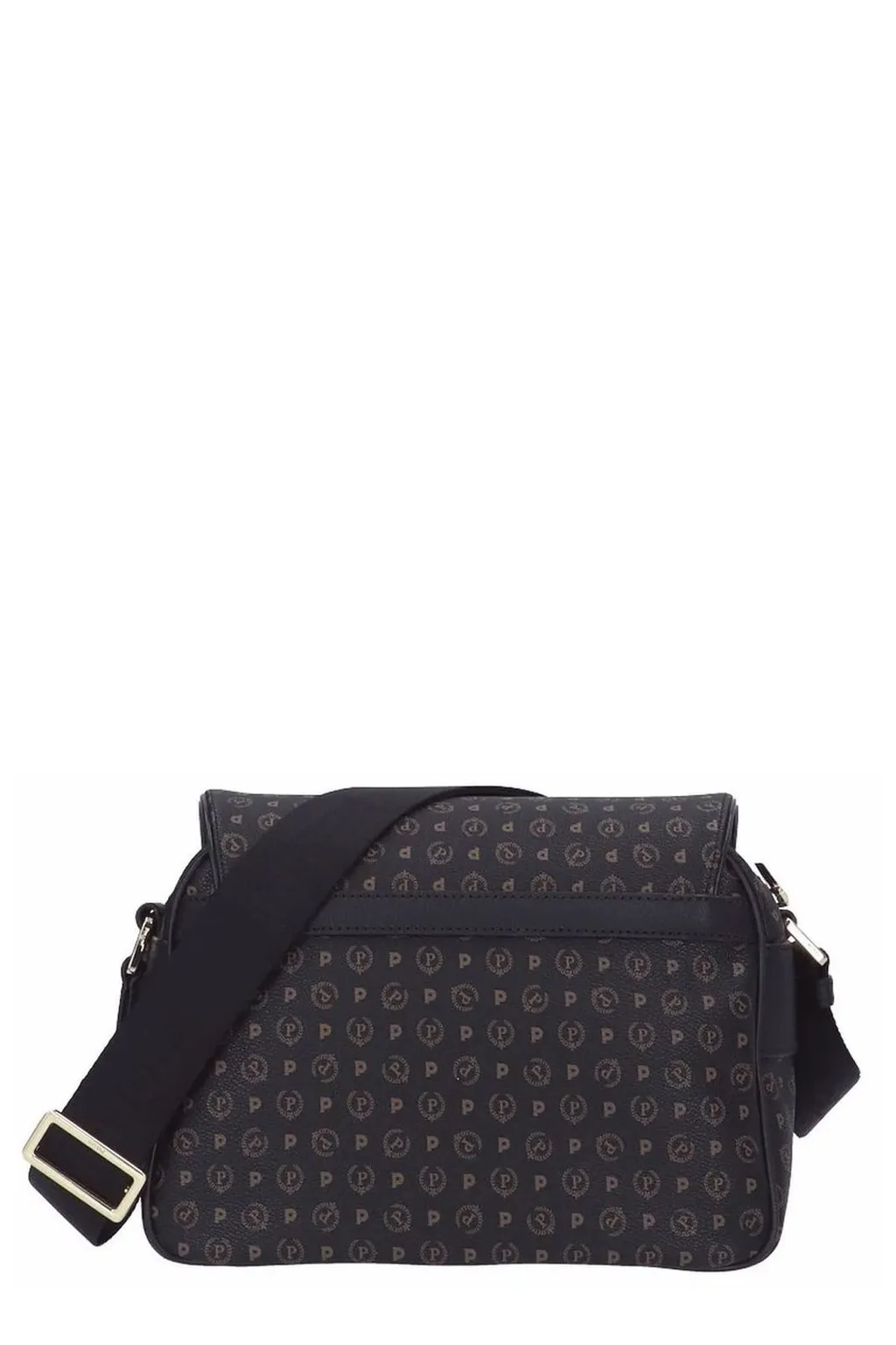 Pollini Monogram Printed Foldover-Top Shoulder Bag