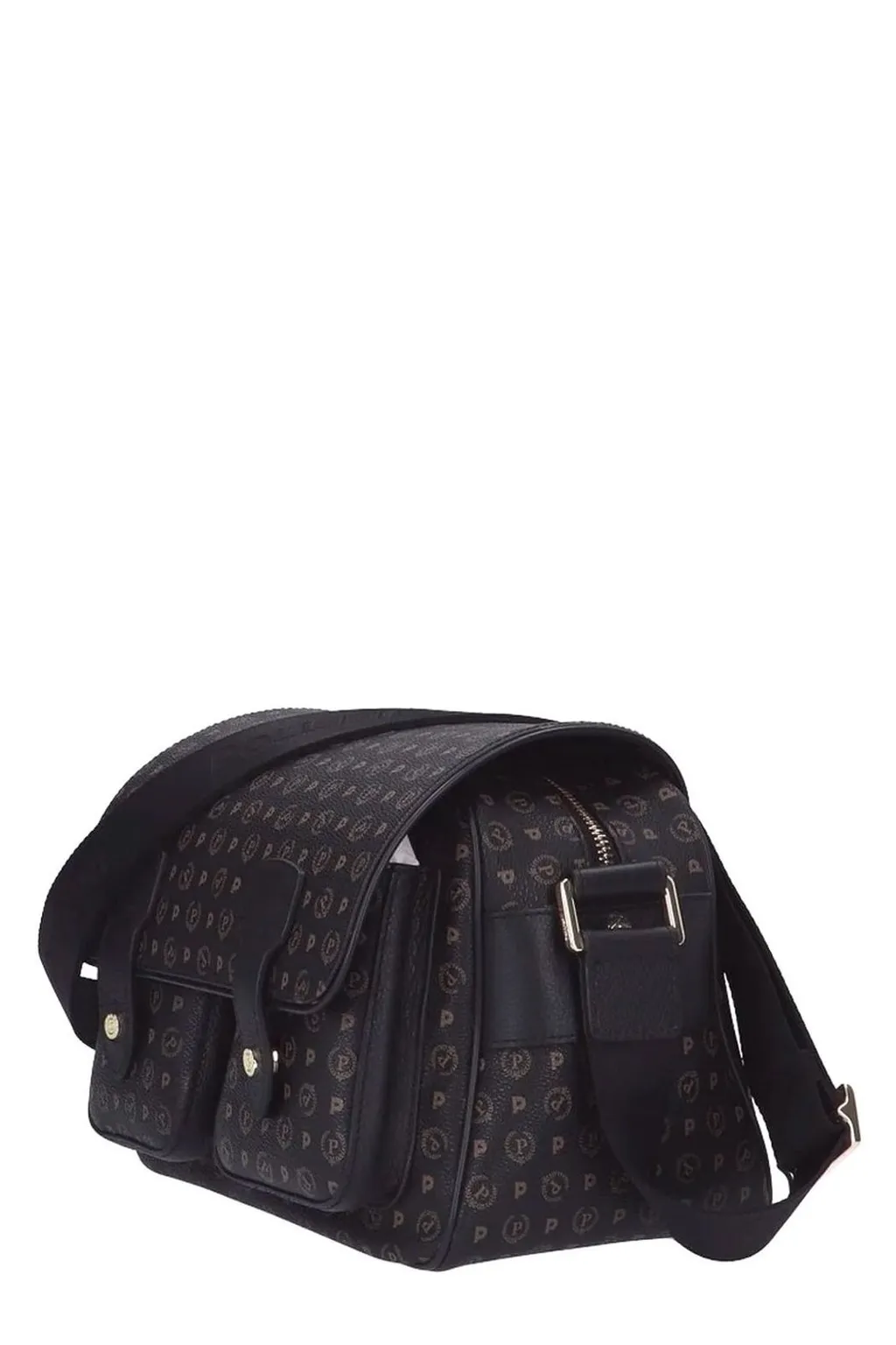 Pollini Monogram Printed Foldover-Top Shoulder Bag