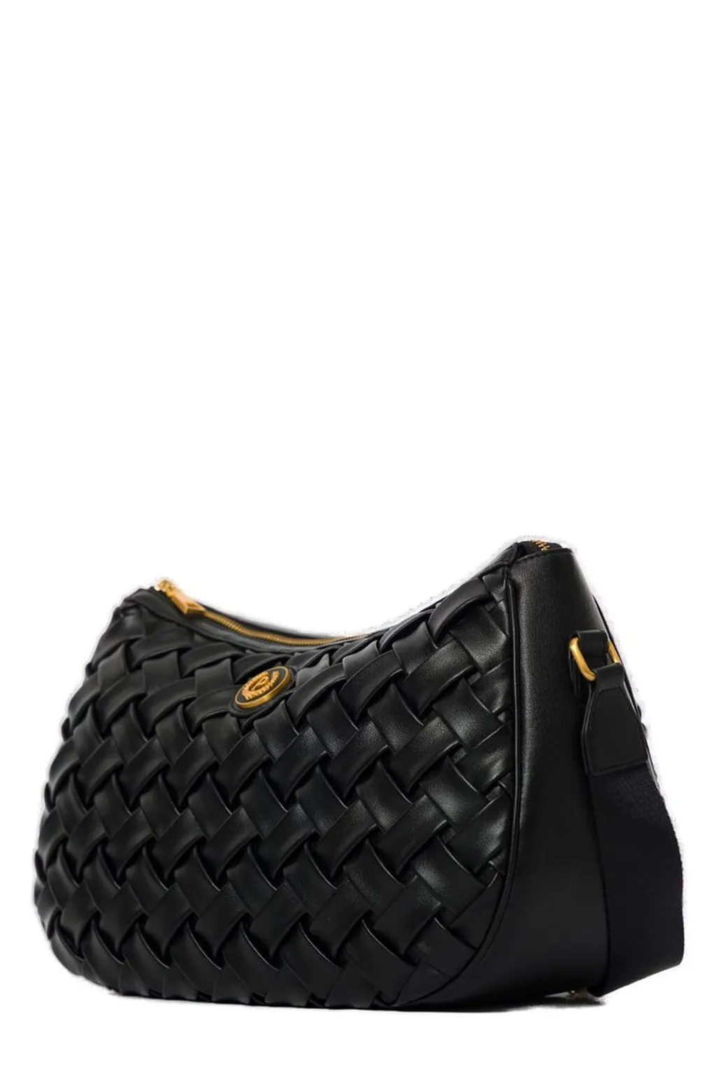 Pollini Zipped Woven Crossbody Bag