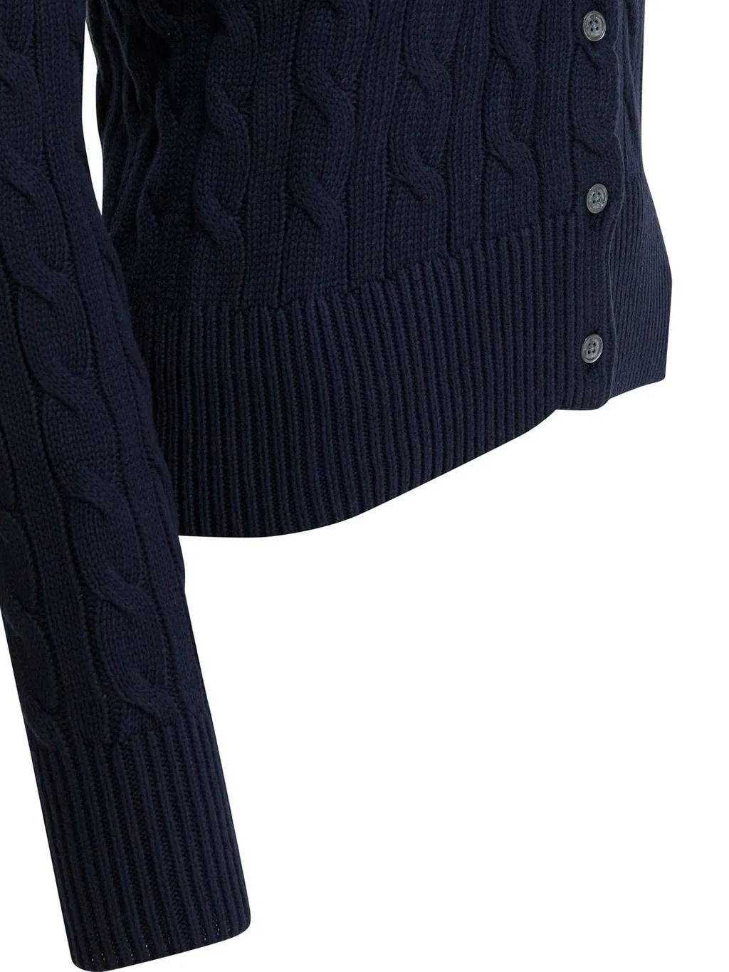 Polo Ralph Lauren Logo Embroidered Cable-Knit Cardigan