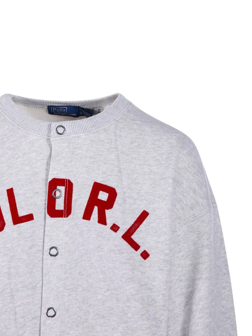 Polo Ralph Lauren Logo Printed Crewneck Snapped Sweatshirt