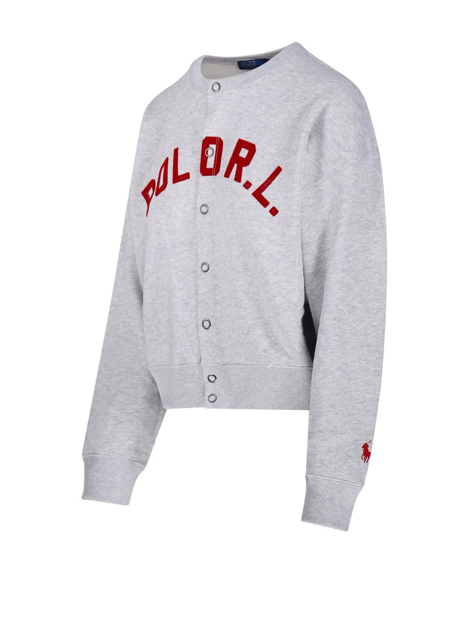 Polo Ralph Lauren Logo Printed Crewneck Snapped Sweatshirt