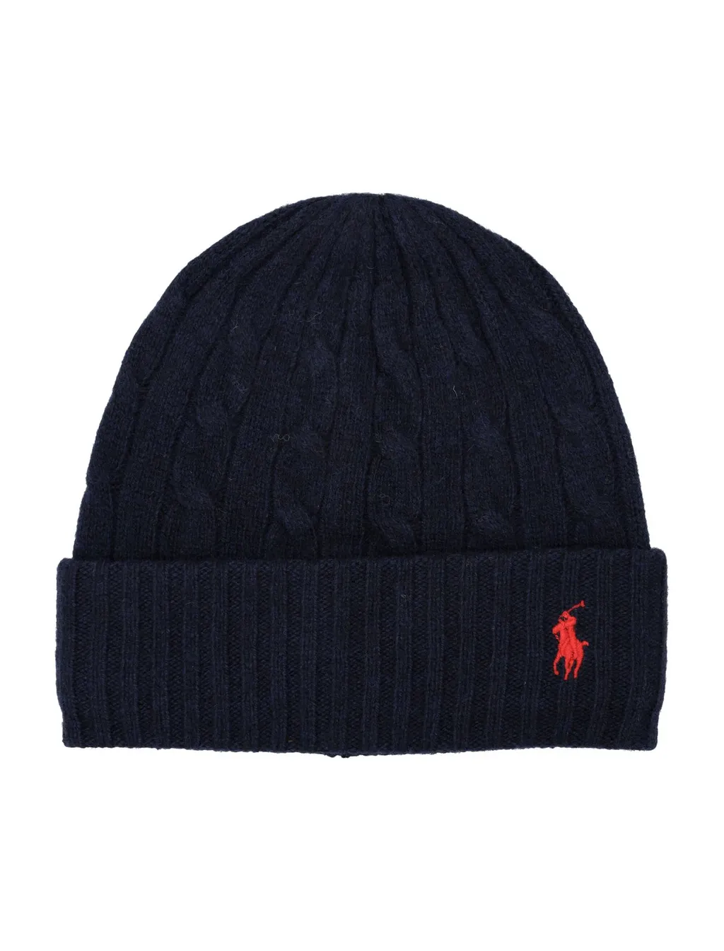 Polo Ralph Lauren Logo Embroidered Cable-Knit Beanie