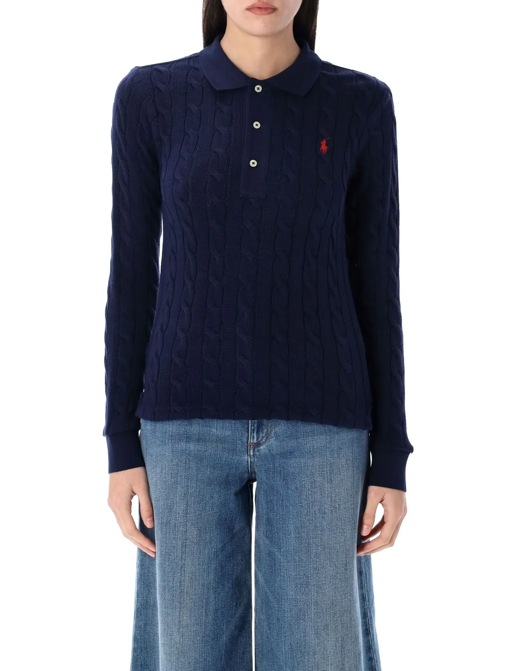 Polo Ralph Lauren Cable-Knit Polo Jumper