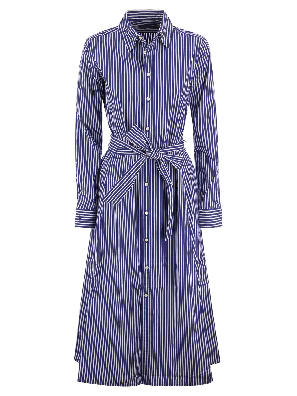 Polo Ralph Lauren Striped Belted Buttoned Shirt Dress