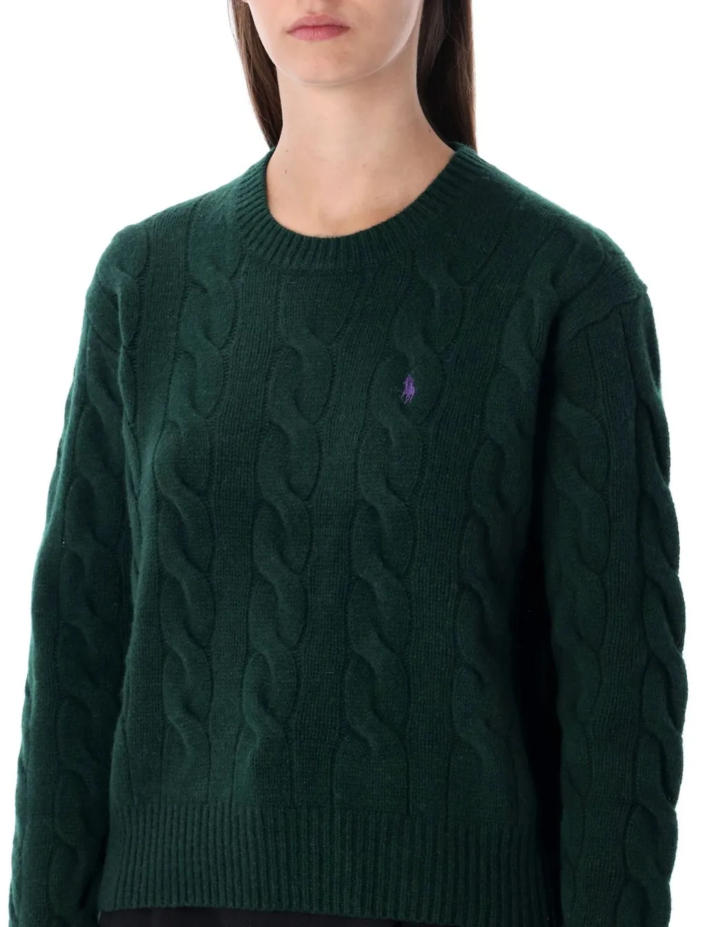 Polo Ralph Lauren Logo Embroidered Cable-Knitted Jumper