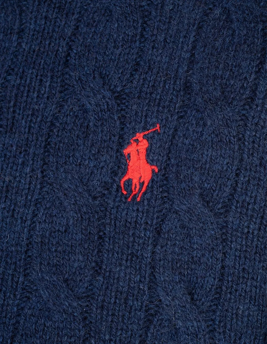 Polo Ralph Lauren Logo Embroidered Cable-Knit Cardigan