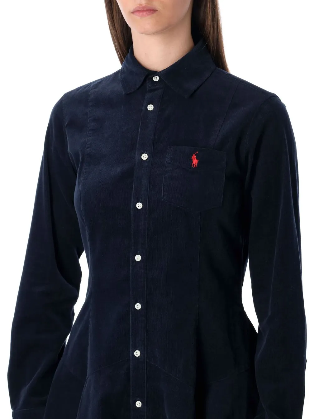 Polo Ralph Lauren Corduroy Flared Shirt Mini Dress