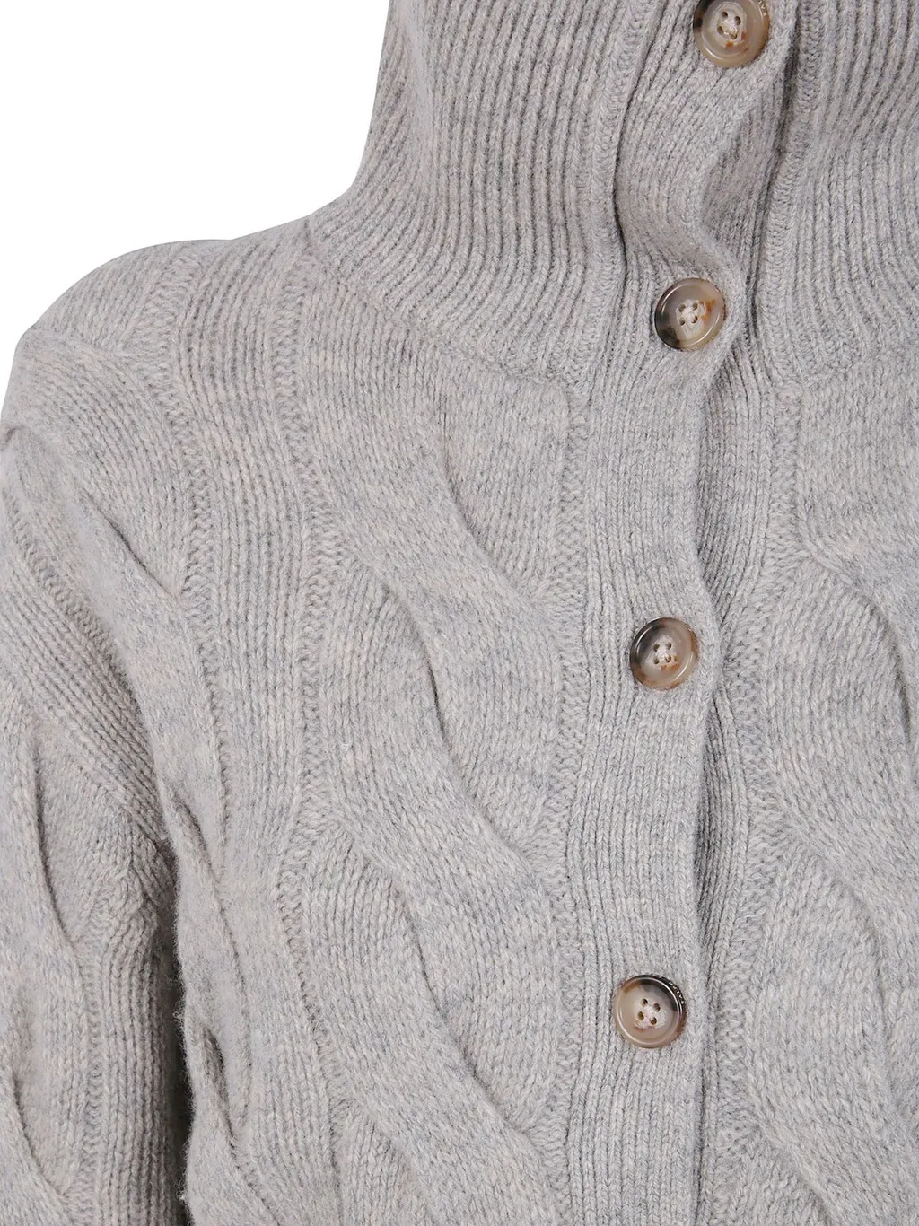 Polo Ralph Lauren Cable-Knit Turtleneck Buttoned Cardigan