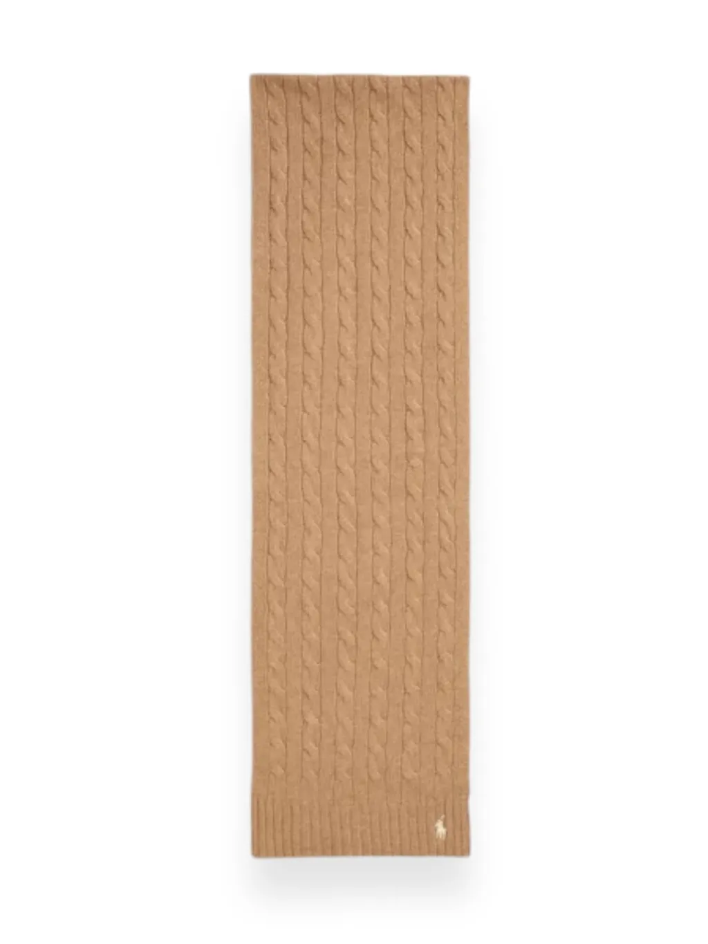 Polo Ralph Lauren Logo Embroidered Cable Knitted Scarf