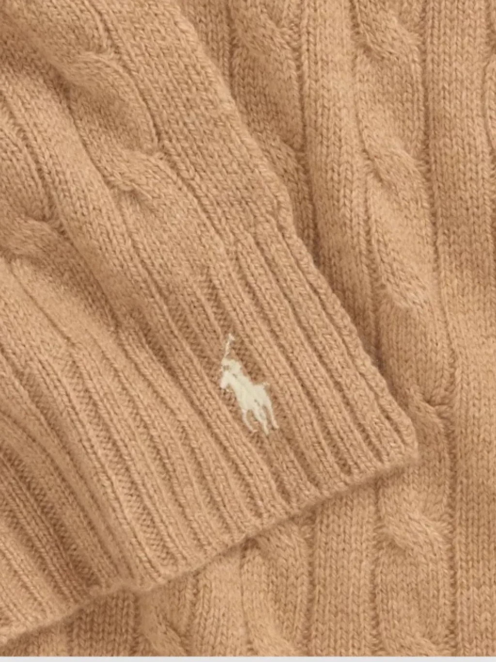 Polo Ralph Lauren Logo Embroidered Cable Knitted Scarf