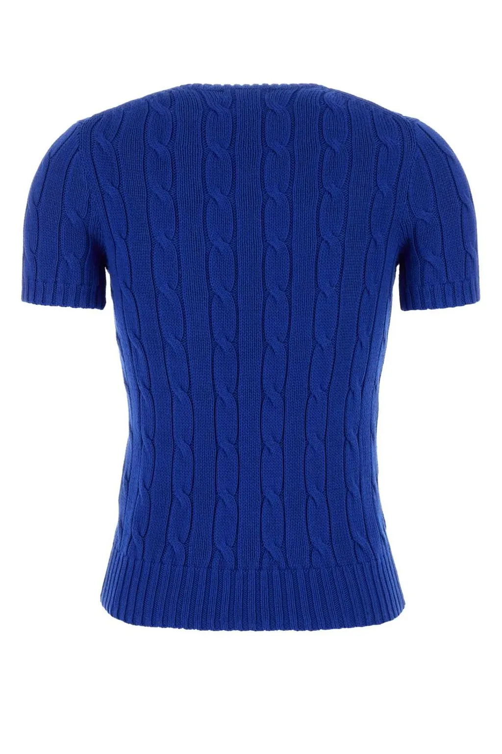 Polo Ralph Lauren Logo Embroidered Cable-Knit Crewneck Top