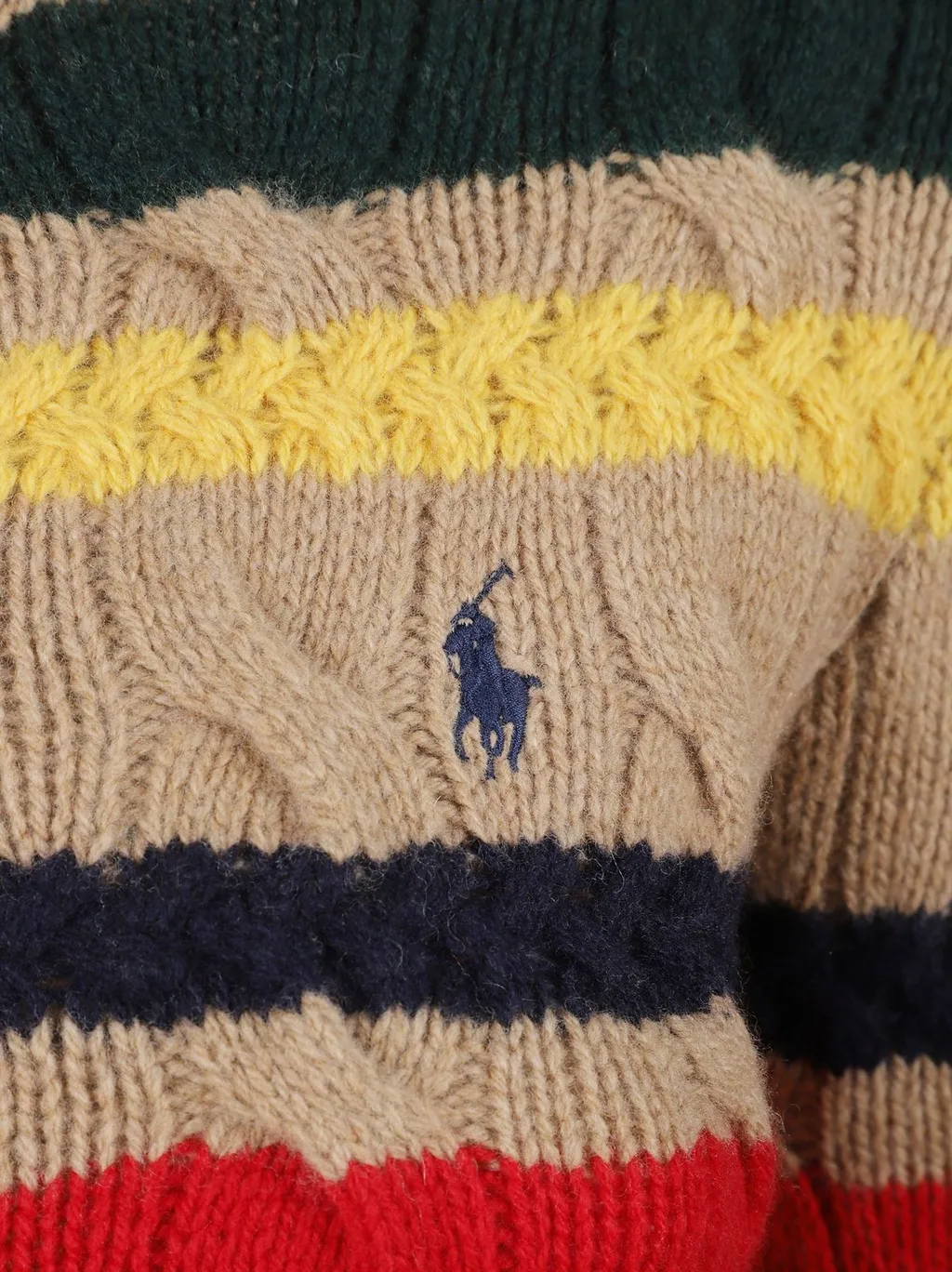 Polo Ralph Lauren Logo Embroidered Striped Cardigan