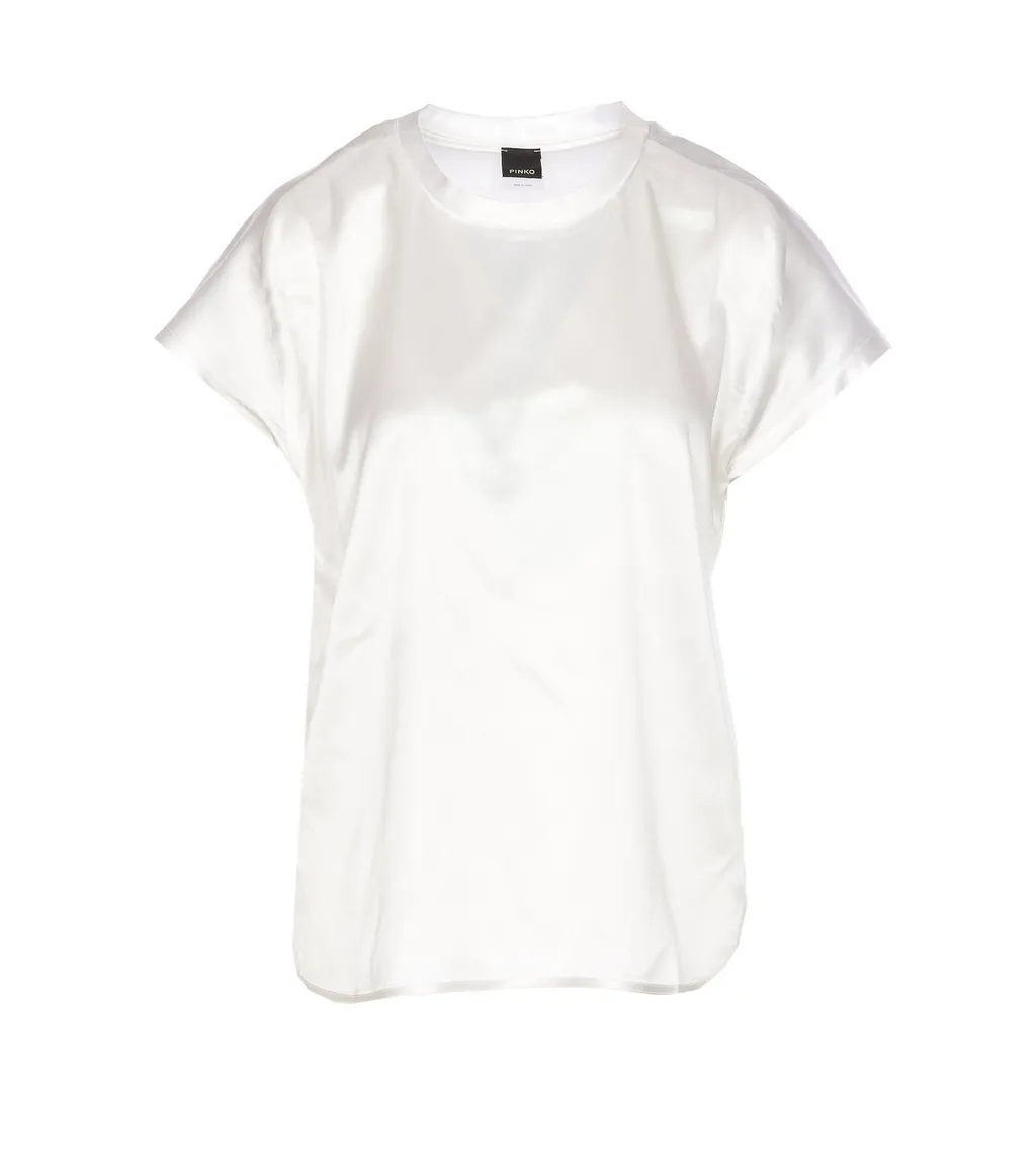Pinko Cap Sleeved Satin Blouse