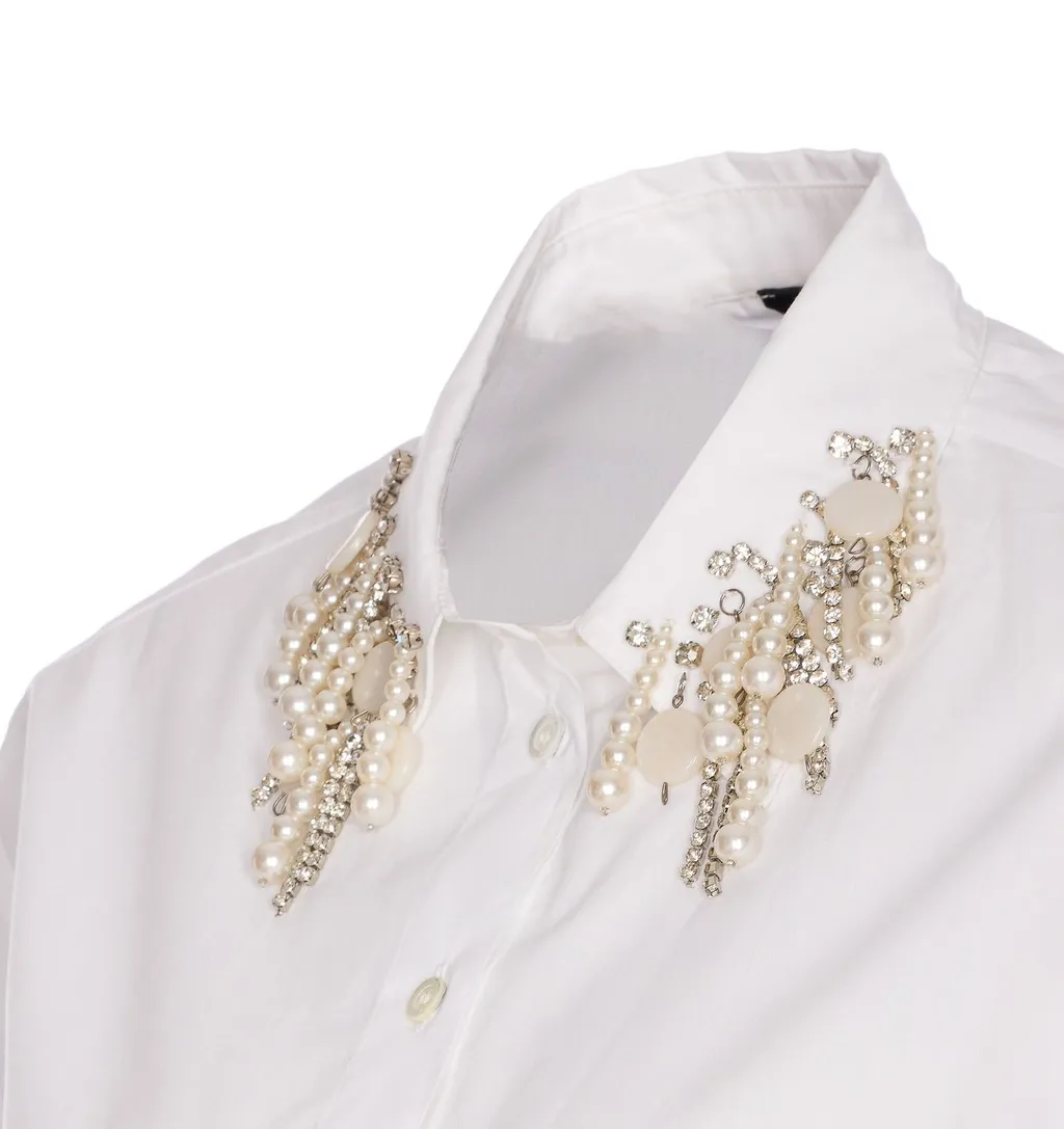 Pinko Charm-Detailed Cropped Shirt