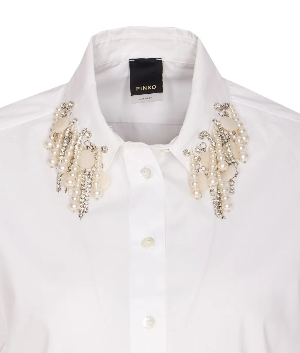 Pinko Charm-Detailed Cropped Shirt