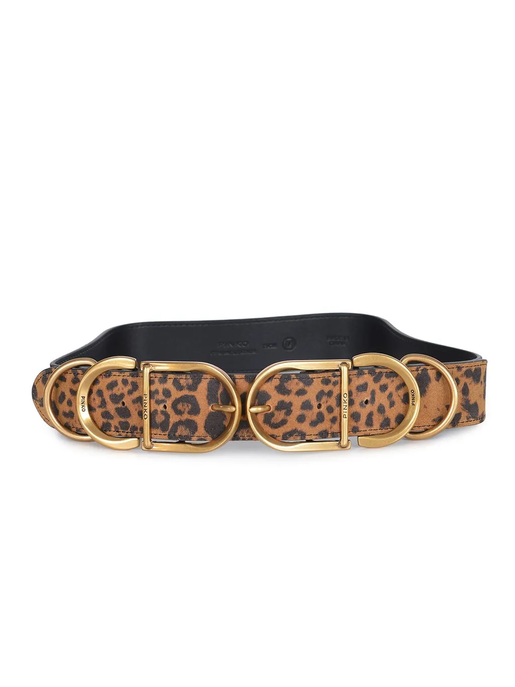 Pinko Leopard Printed Buckle Belt