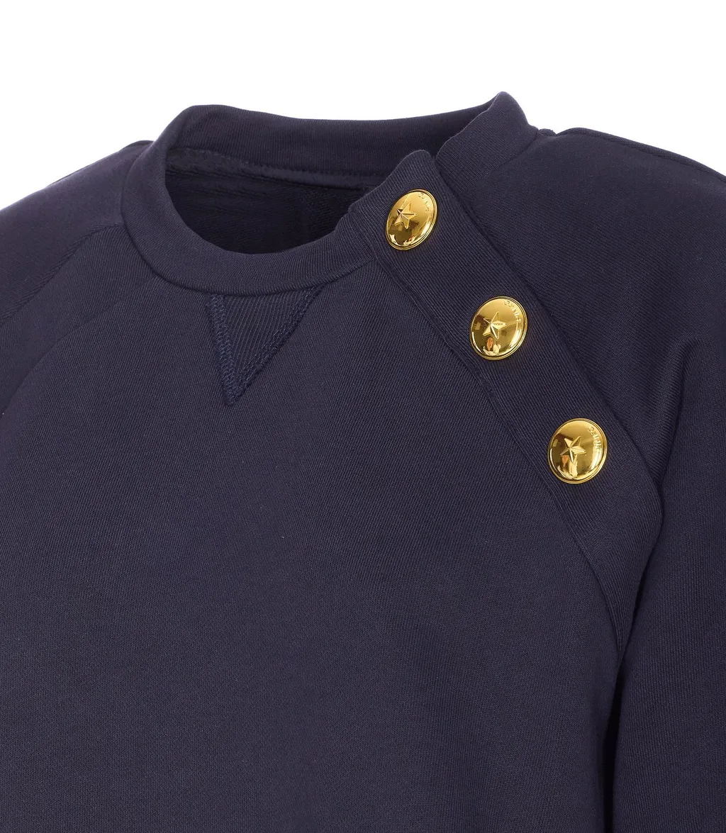 Pinko Buttoned Crewneck Sweatshirt