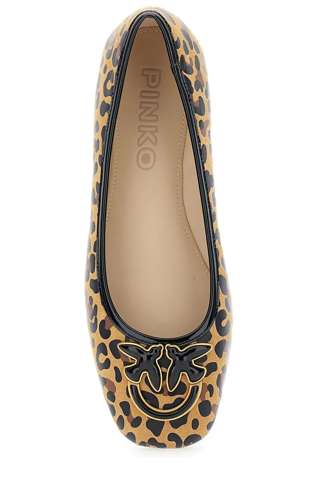 Pinko Leopard-Printed Slip-On Flat Shoes