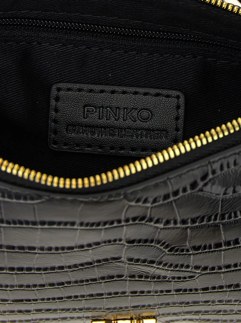 Pinko Embossed Flat Horizontal Mini Crossbody Bag
