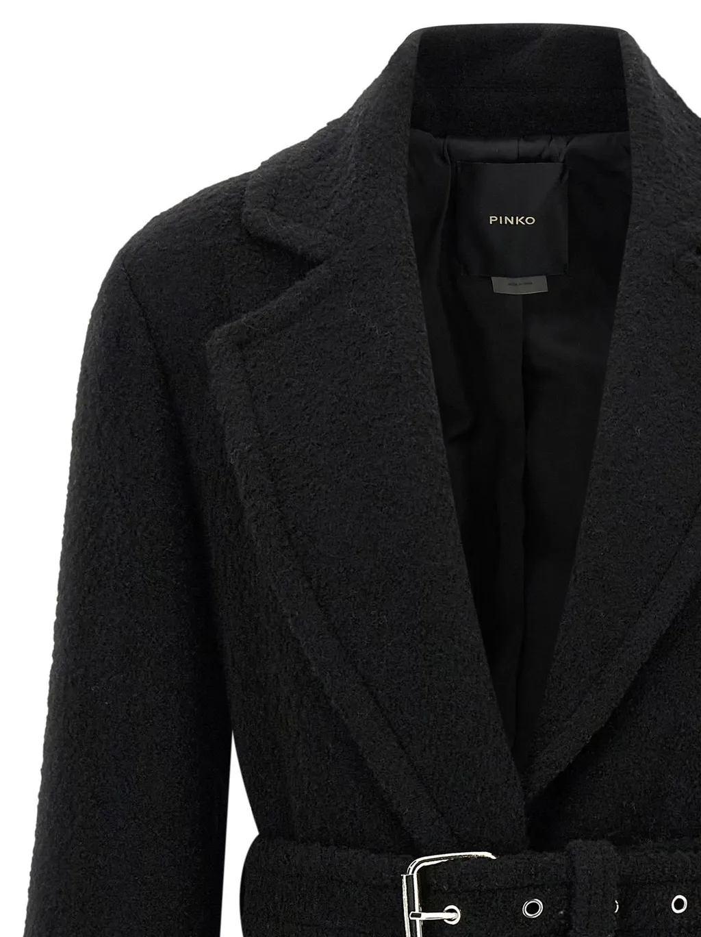 Pinko Belted Single-Breasted Coat