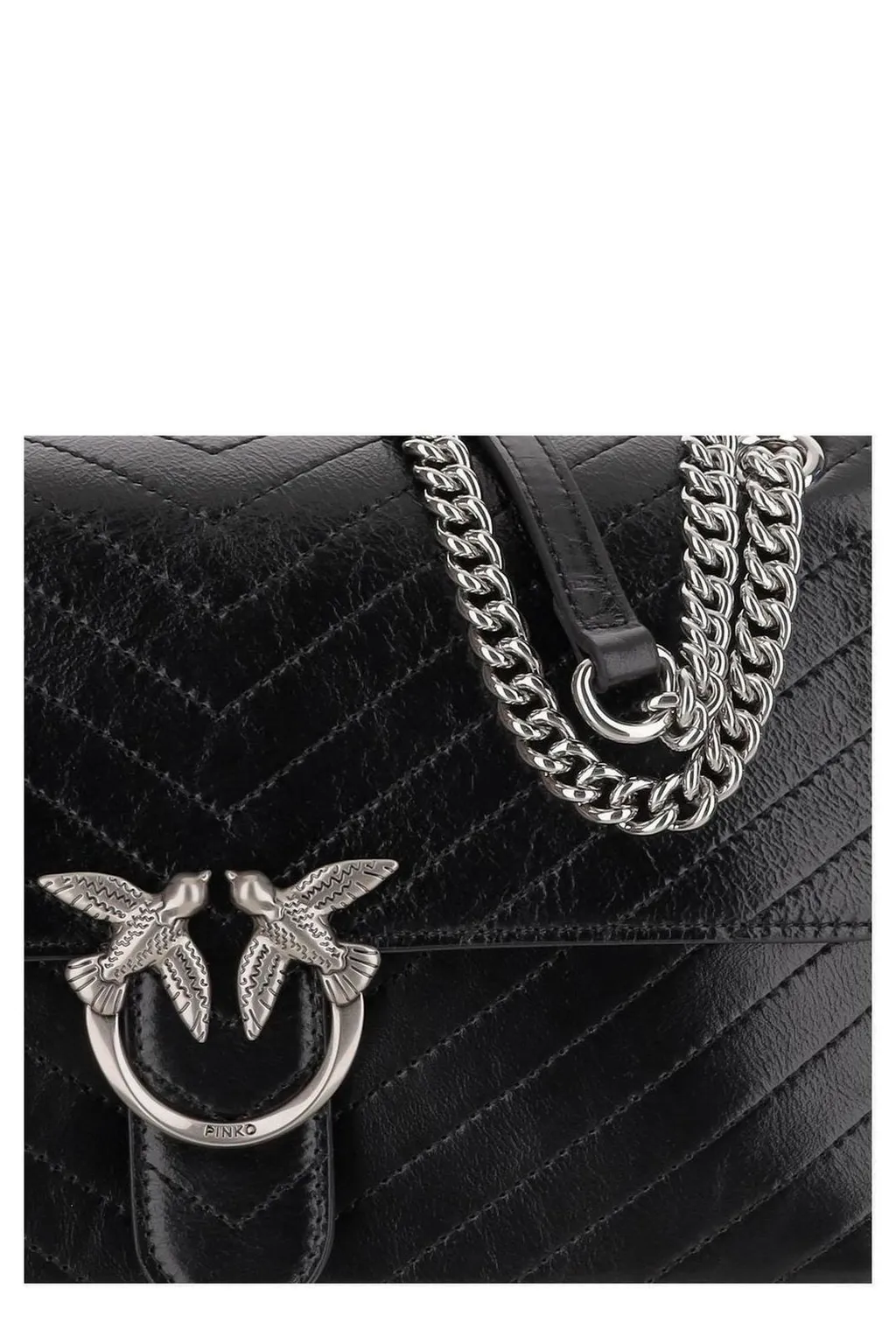 Pinko Love Birds Foldover Top Shoulder Bag