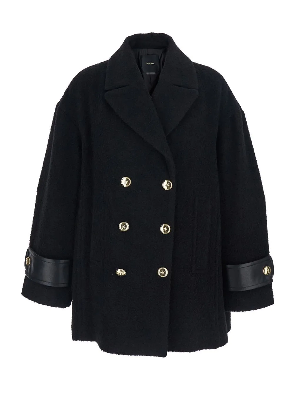 Pinko Double-Breasted Short Pea Coat