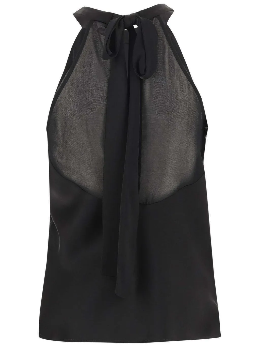Pinko Bow Detailed Satin Georgette Top