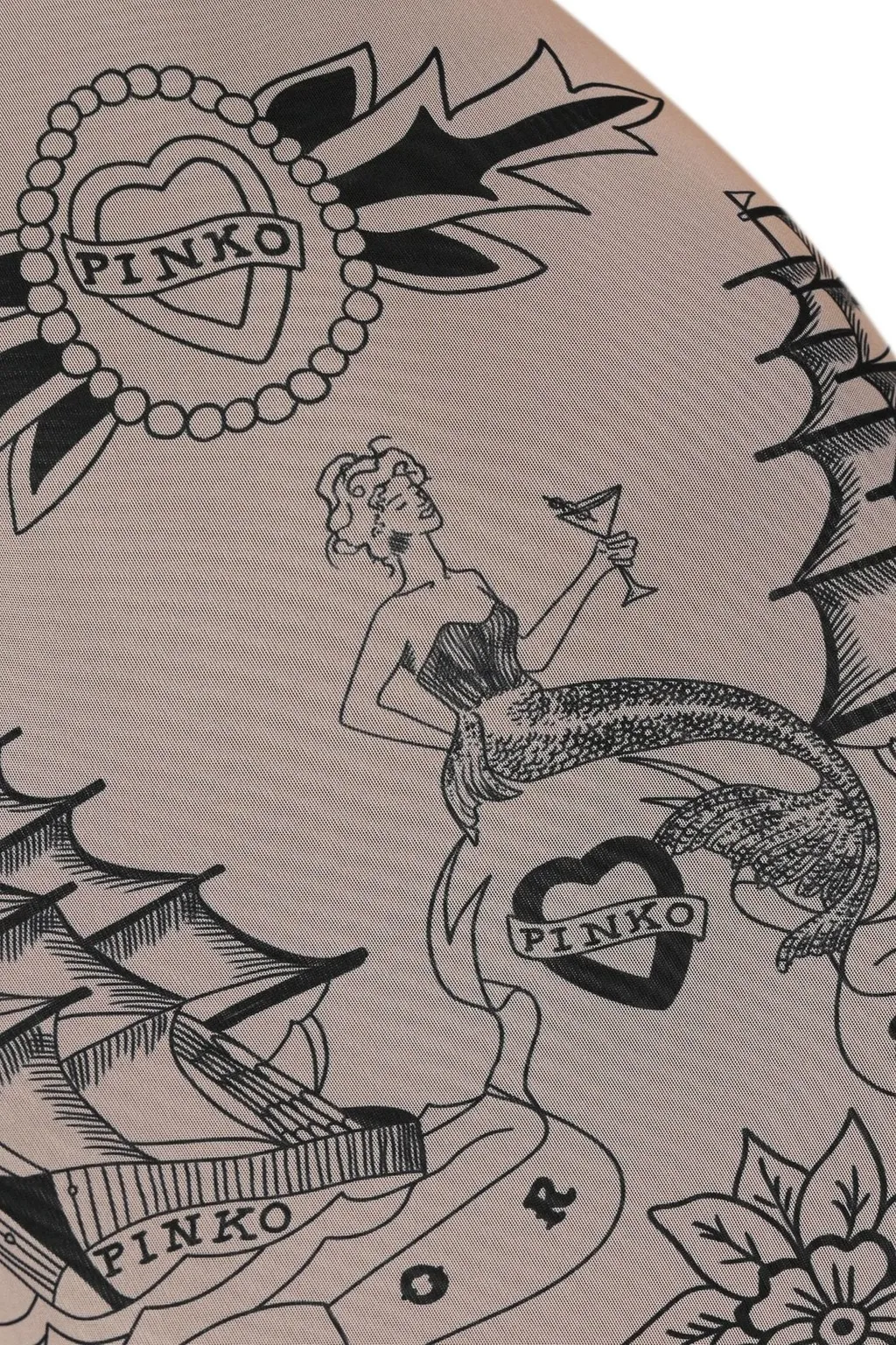 Pinko Aneletti Printed Tulle Dress