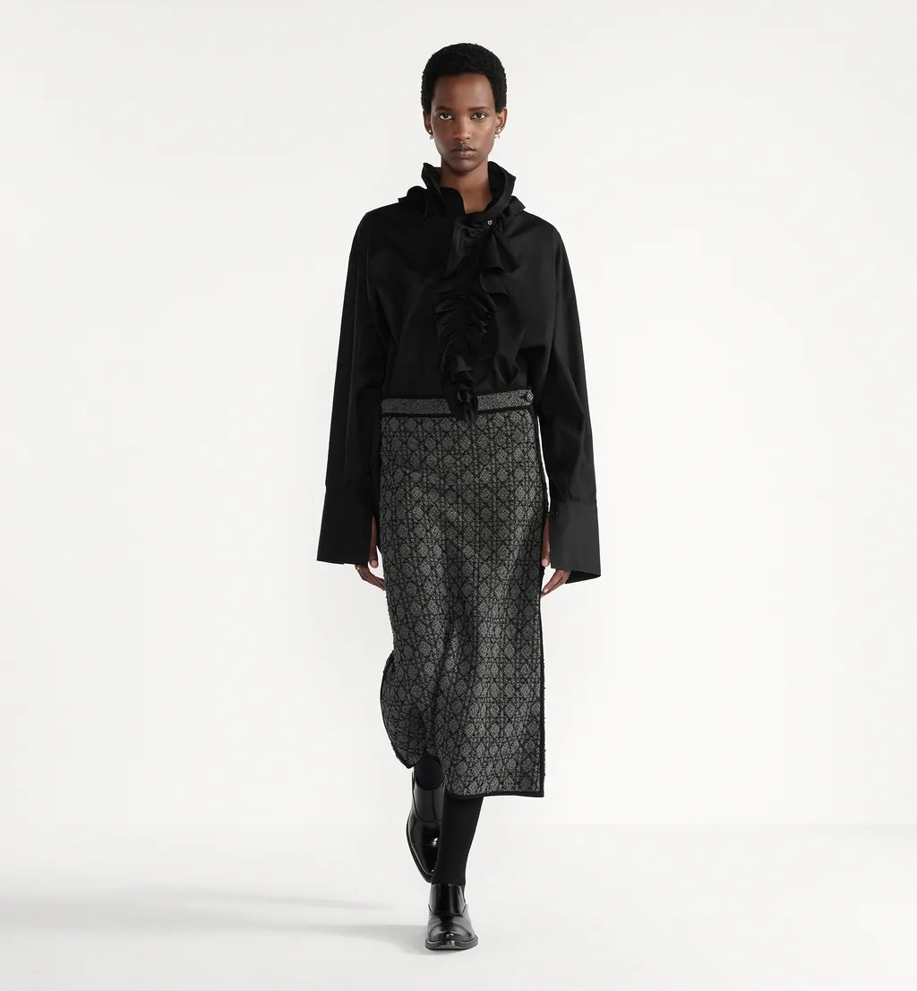 Mid-Length Macrocannage Skirt