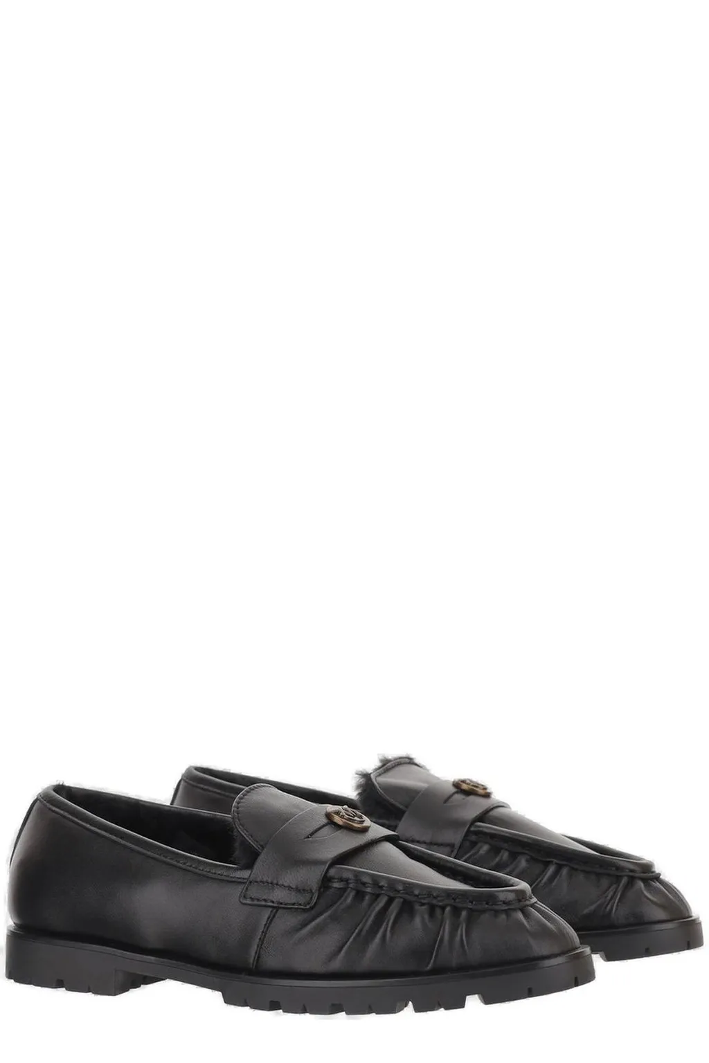 Pinko Love Birds Plaque Flat Shoes