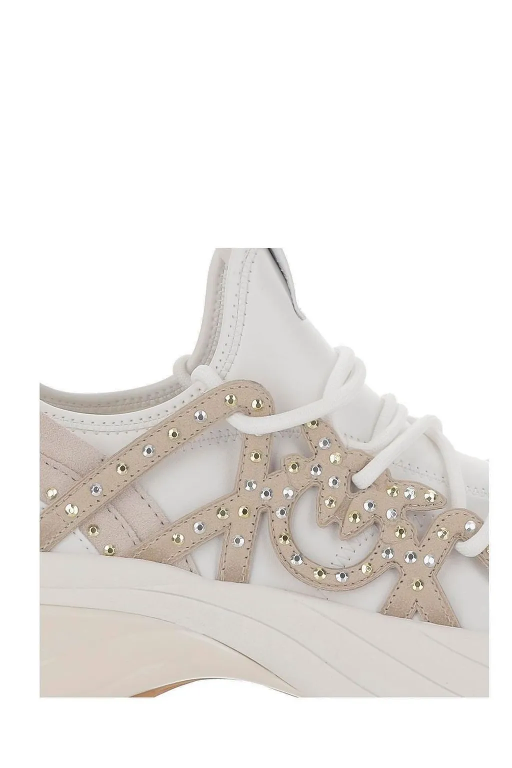 Pinko Ariel Embellished Lace-Up Sneakers