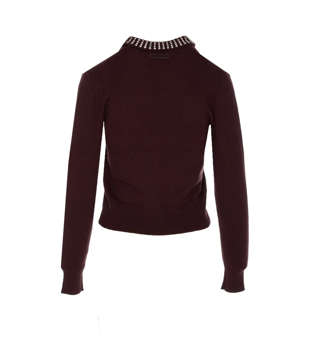 Pinko Embellished Collar Knitted Jumper
