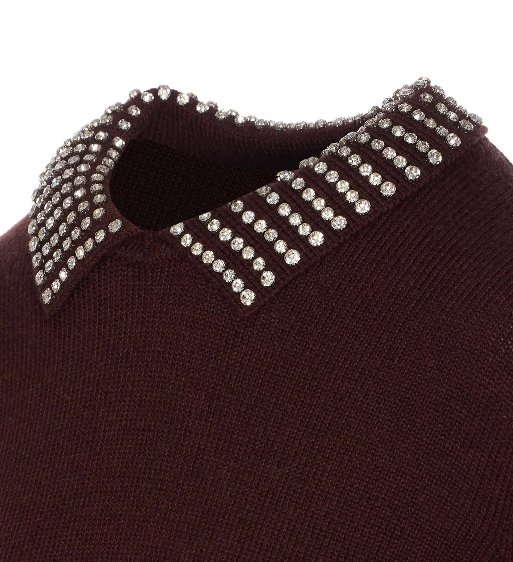 Pinko Embellished Collar Knitted Jumper
