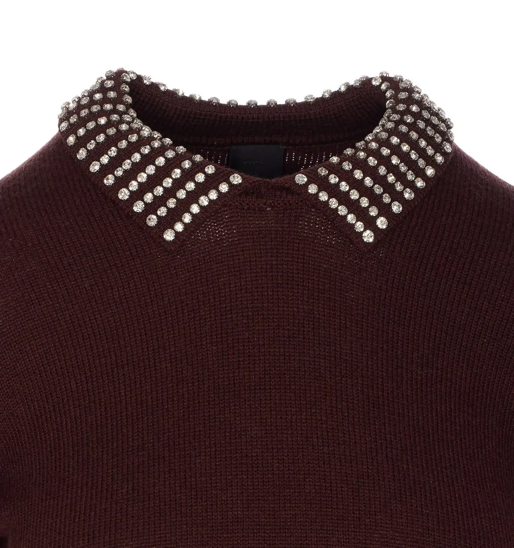 Pinko Embellished Collar Knitted Jumper