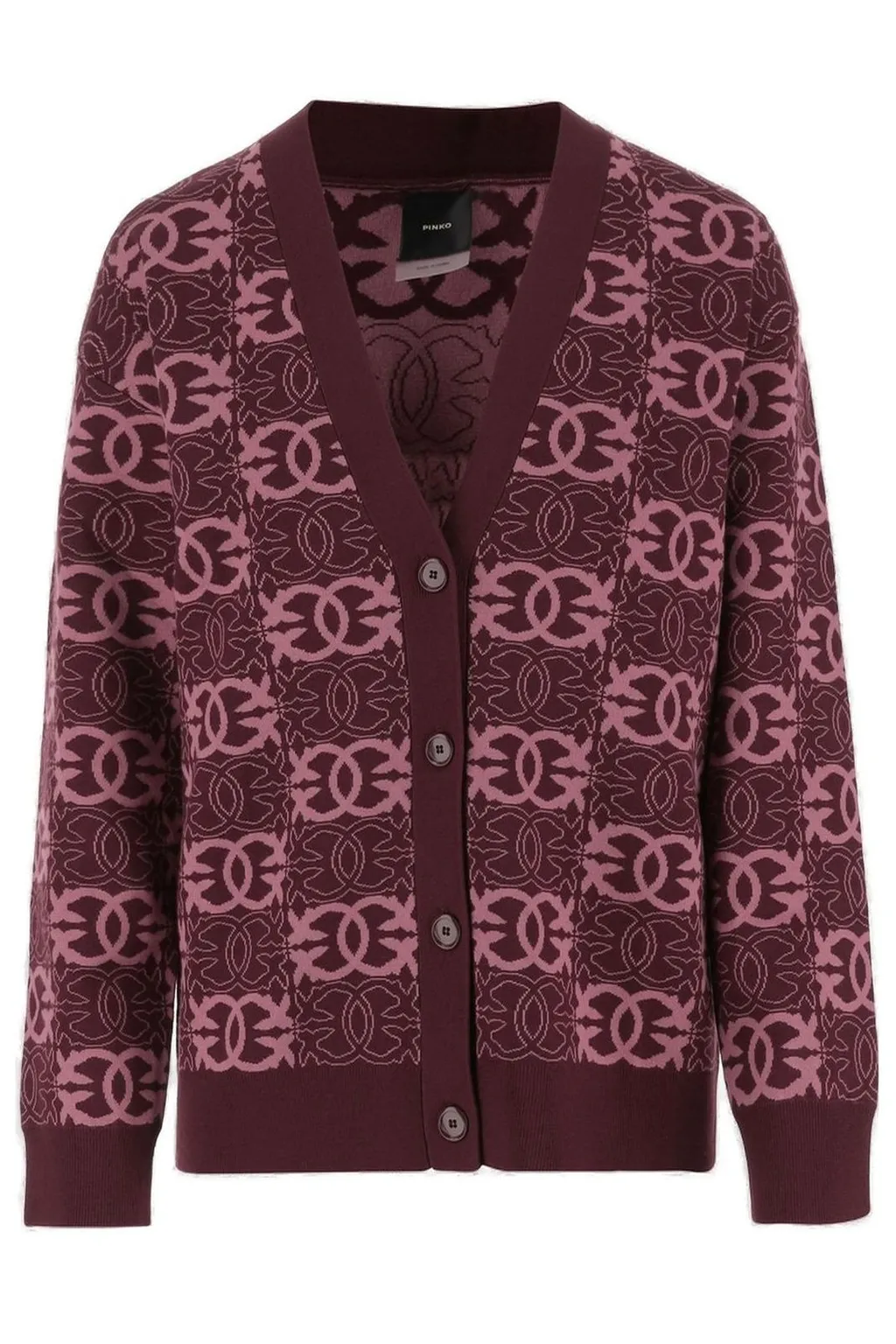 Pinko Love Birds Intarsia Knitted Cardigan
