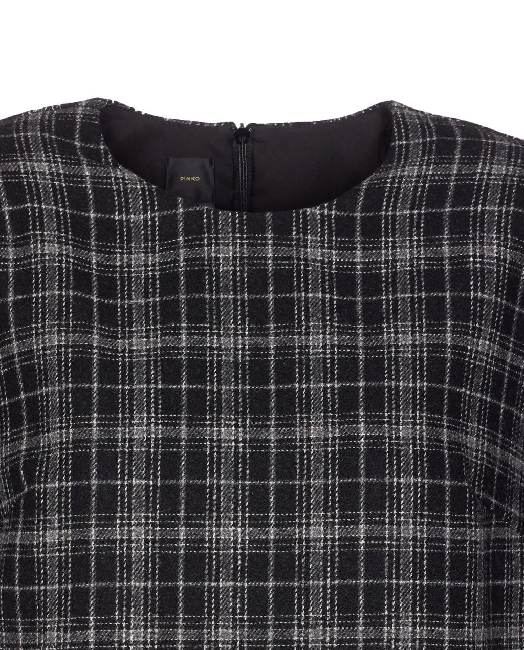 Pinko Checked Crewneck Short Dress