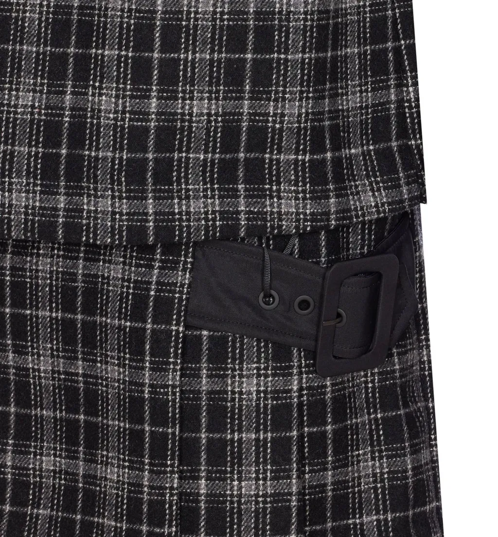 Pinko Checked Crewneck Short Dress