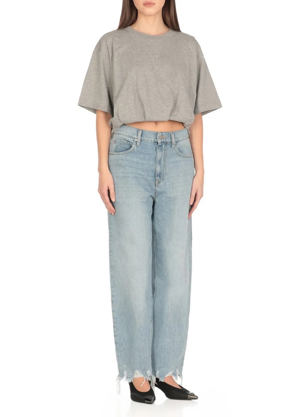 Pinko Torrone Cropped Jersey T-Shirt