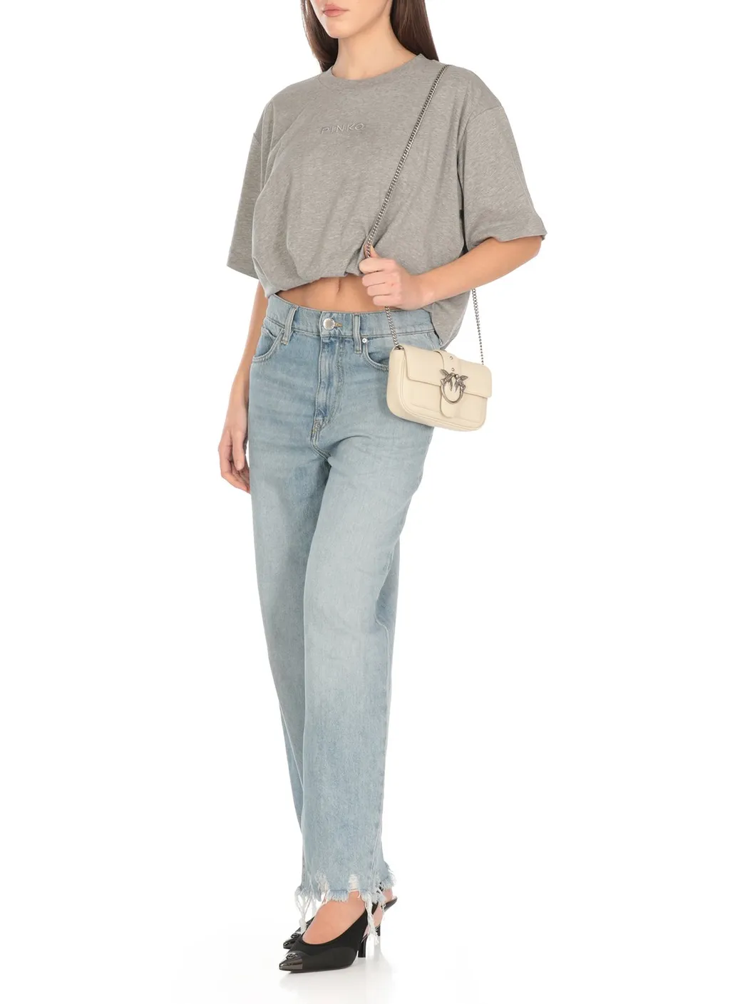 Pinko Torrone Cropped Jersey T-Shirt