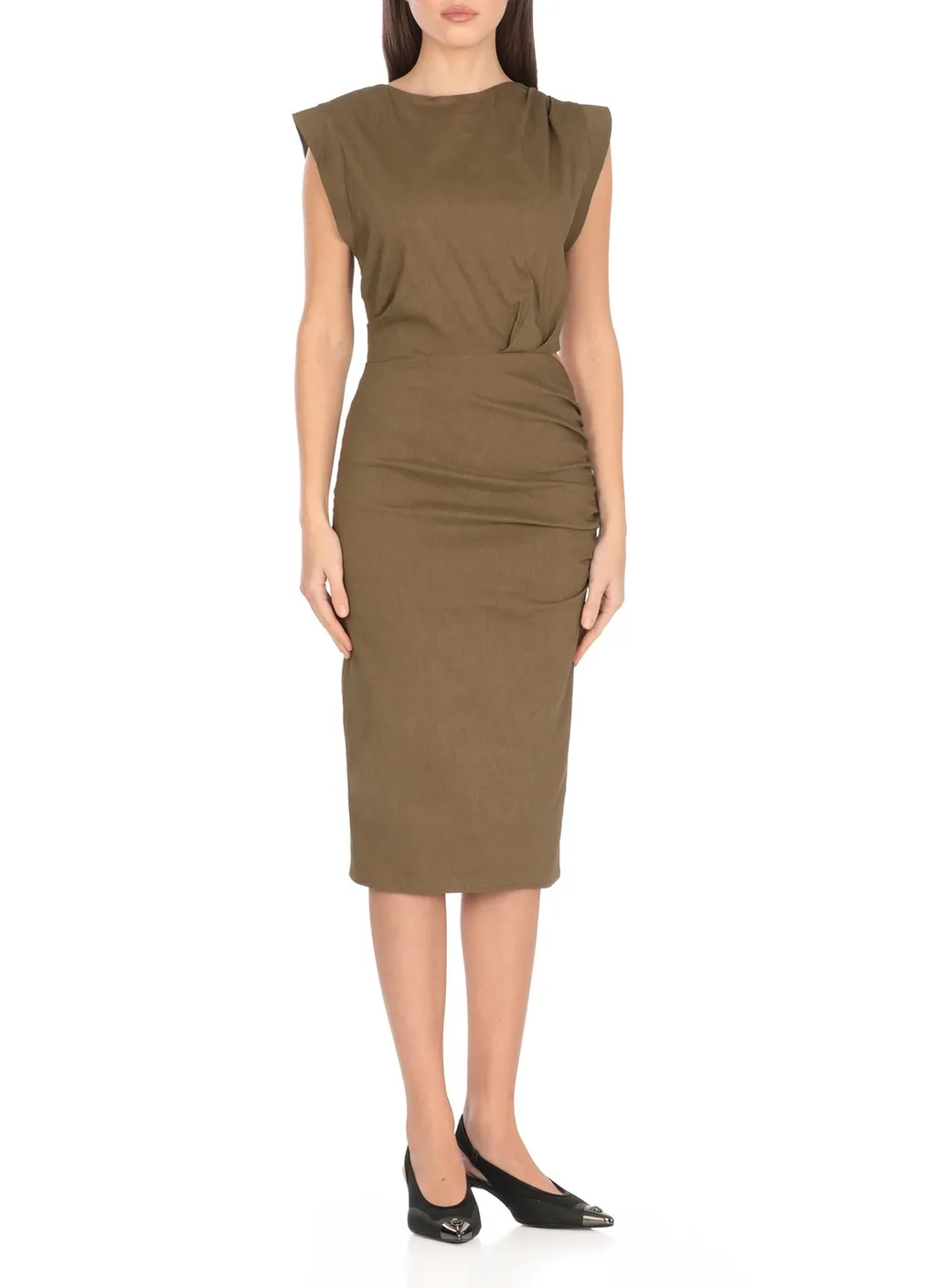 Pinko Cielo Buttoned Sleeveless Dress