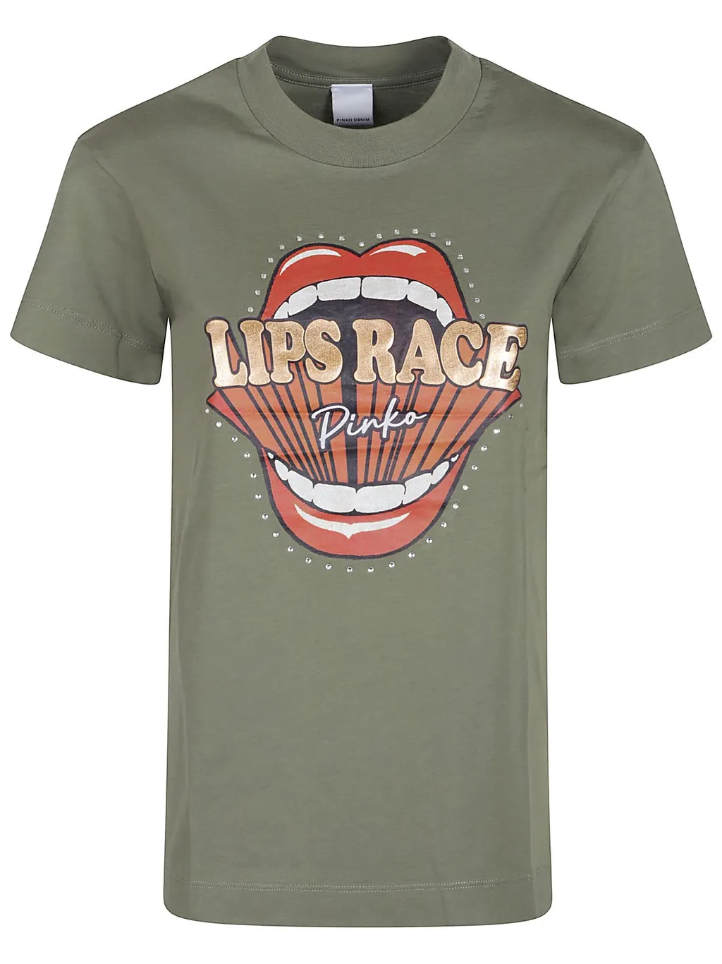 Pinko Lips Race Mouth Print T-Shirt