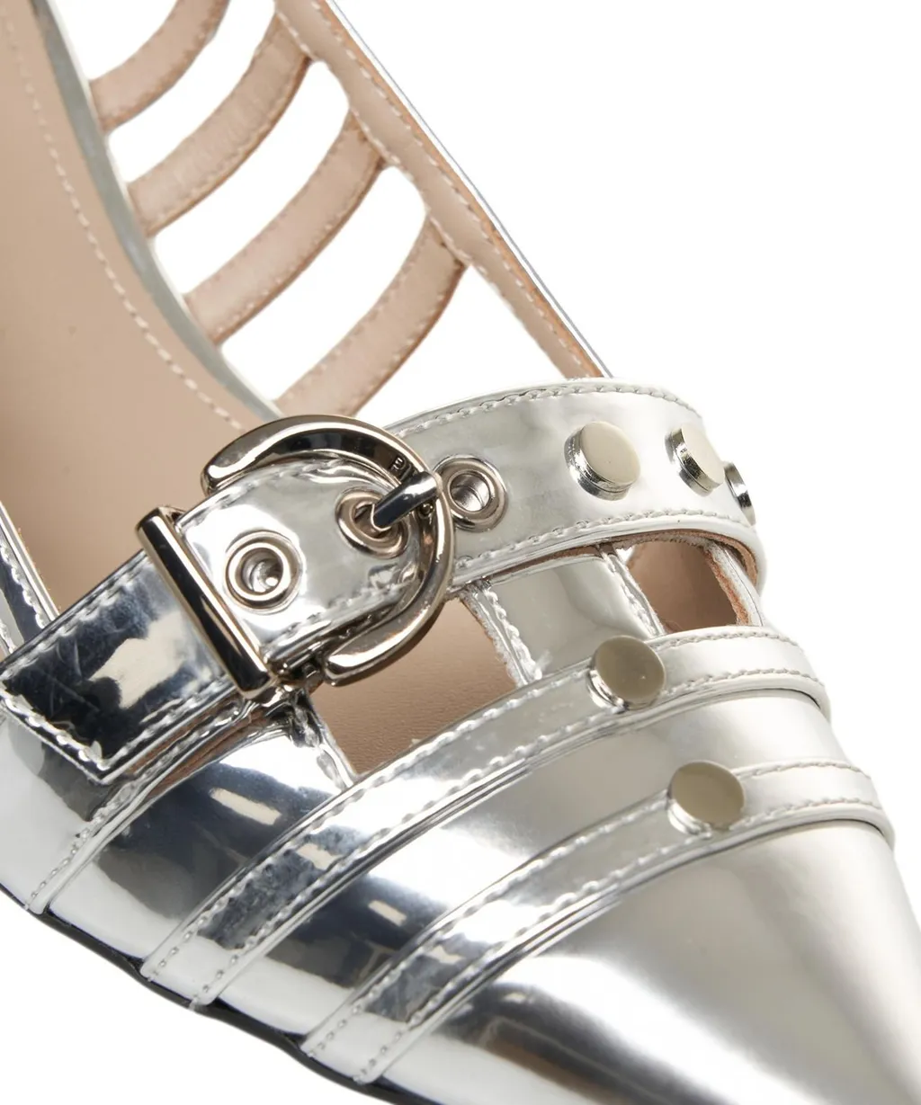 Pinko Gloria Mirror-Finish Slingback Pumps