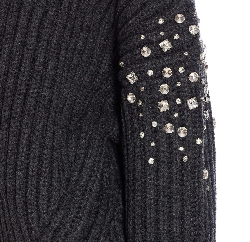 Pinko Embellished Zip-Up Knit Jacket