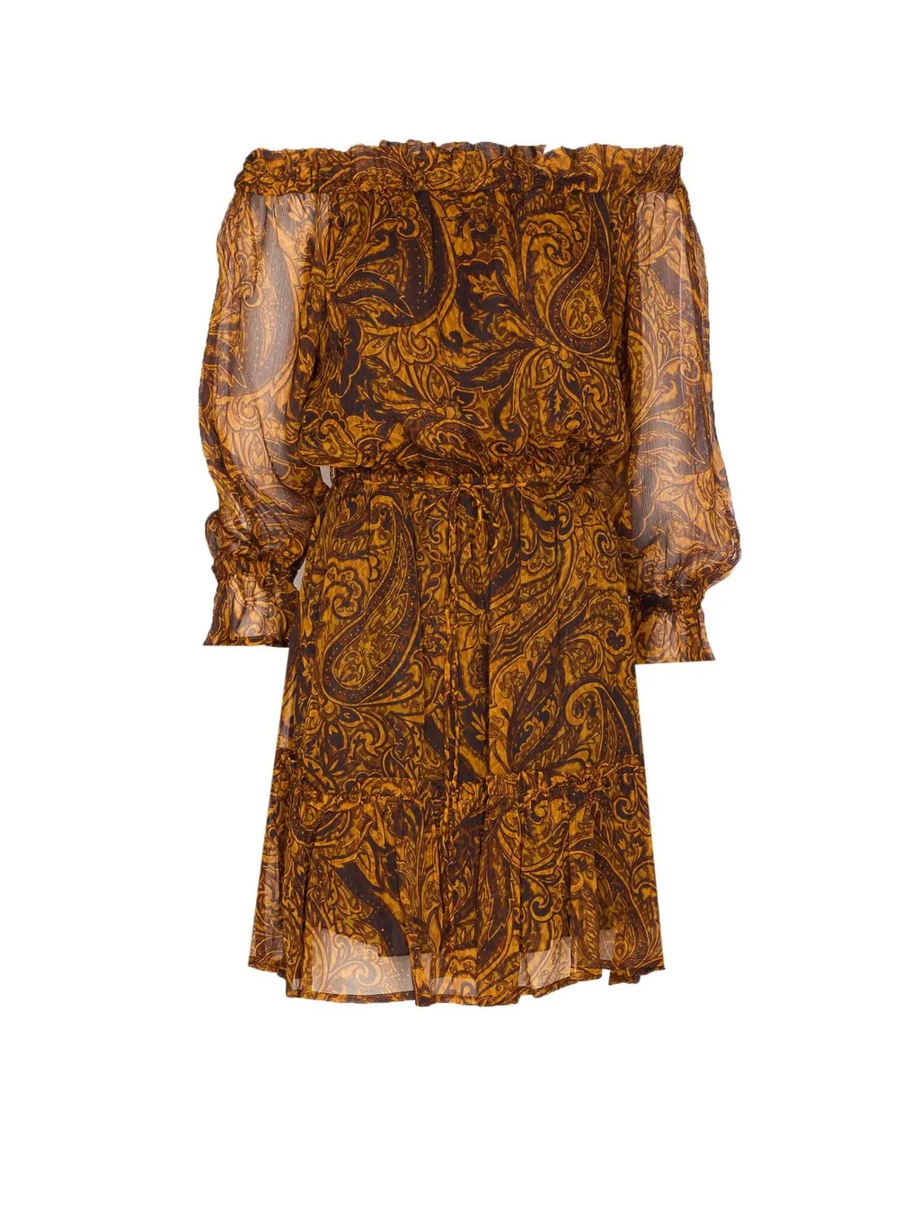 Pinko Paisley Printed Boat Neck Dress